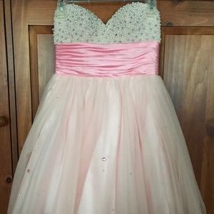 Baby pink prom dress